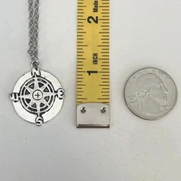 Compass NSEW Handmade Stainless Steel Necklace NWT - Picture 4 of 4
